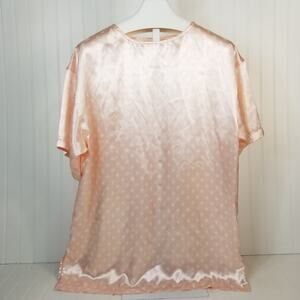 Victoria's Secret Gold Label Vintage Short Nightgown Pink White Polka Dot Large